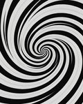Black White Swirling Spiral Optical Illusion Rug