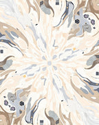 Abstract Neutral Organic Bloom Rug