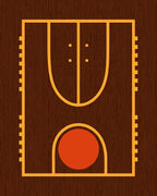 Rustic Wood Basketball Court Rug