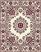 Rich Floral Mandala Inset Rug