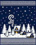 Midnight Village Snowy Night Snowfall Rug