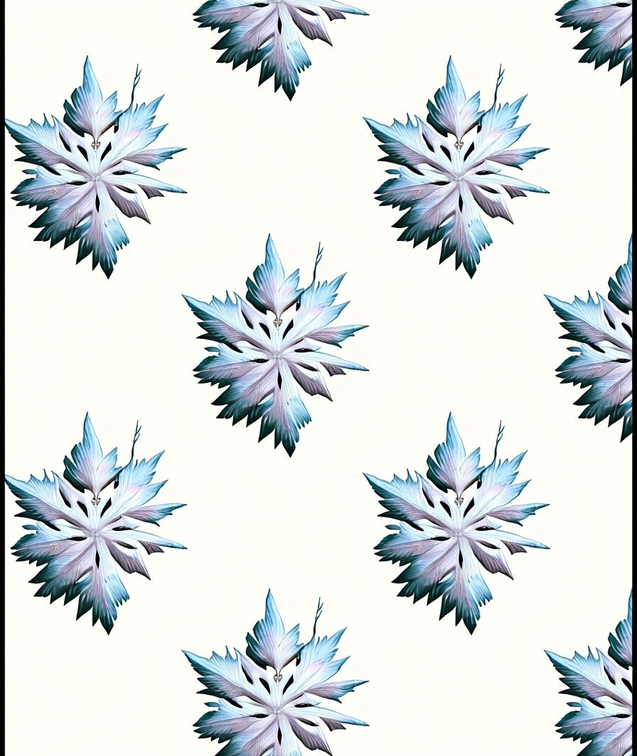 Cool Blue Feathered Starburst Medallion Rug