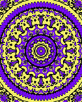 Vibrant Yellow Purple Mandala Bloom Rug