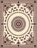 Deep Burgundy Classic Floral Medallion Rug
