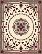 Deep Burgundy Classic Floral Medallion Rug