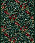 Vintage Red Berry Botanical Vines Rug