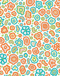 Whimsical Orange Turquoise Organic Forms Rug