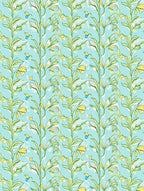Light Blue Floral Garden Whimsical Lily Rug
