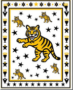Golden Tiger Cub Starry Night Rug
