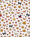 Autumn Leaves and Whimsical Cats Rug