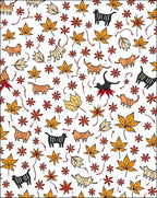 Autumn Leaves and Whimsical Cats Rug