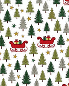 Festive Winter Trees Sleigh Gifts Stars Rug