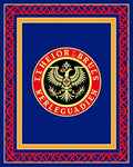 Bold Red Eagle Emblem Royal Blue Rug