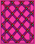 Hot Pink Tartan Intersecting Stripes Rug