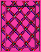 Hot Pink Tartan Intersecting Stripes Rug