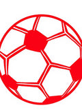 Bold Crimson Soccer Ball Rug