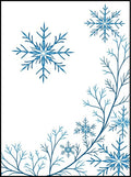 Winter Blue Snowflake Branch Arrangement Rug