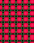 Crimson Green Black Plaid Blossom Rug