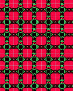 Crimson Green Black Plaid Blossom Rug