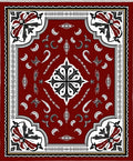 Crimson Intricate Floral Symmetry Rug