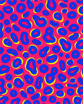 Vibrant Pink Blue Leopard Spots Rug