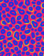 Vibrant Pink Blue Leopard Spots Rug