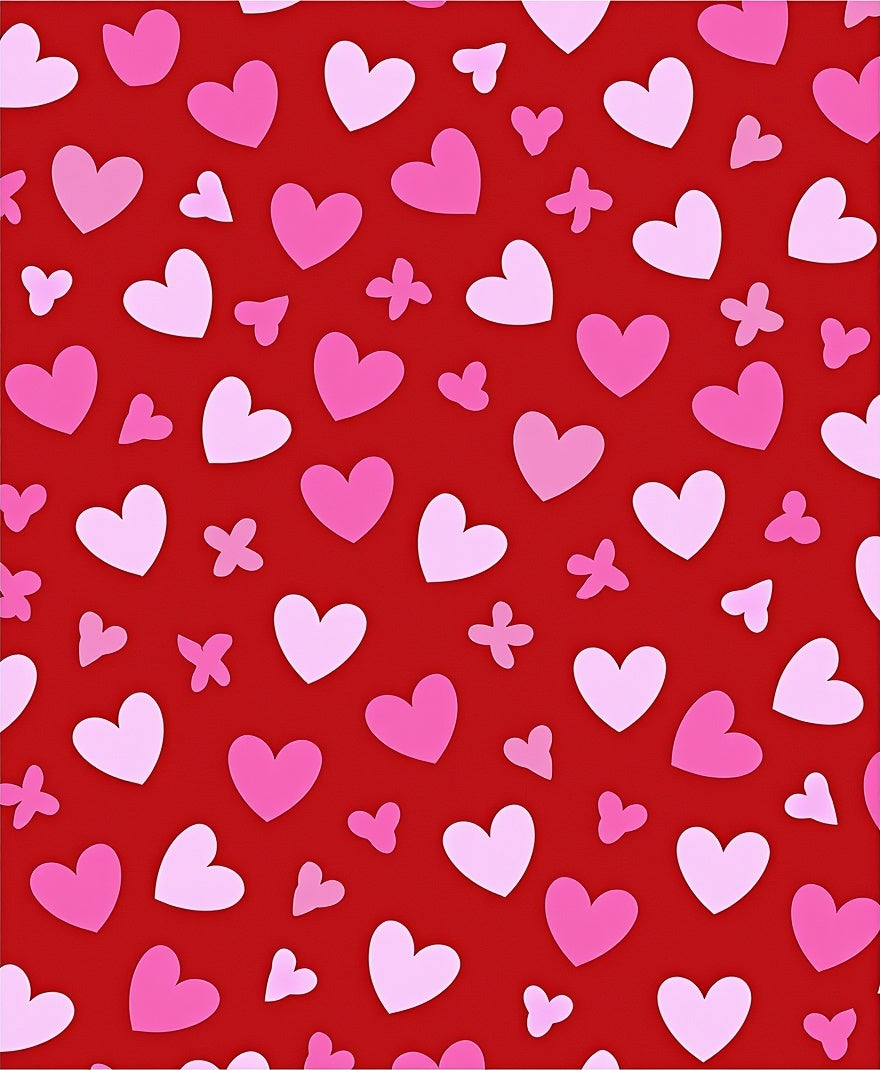 Red Pink Hearts Scatter Rug