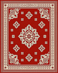 Crimson Red Ornamental Medallion Rug