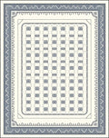 Gray Rectangular Jewel Tribal Border Rug