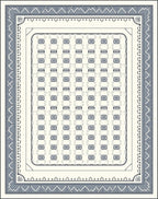Gray Rectangular Jewel Tribal Border Rug