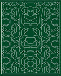 Dark Green Geometric Sci Fi Rug