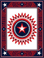 Bold Red White Starburst Medallion Rug
