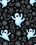 Spooky Blue Ghosts Snowflakes Whimsical Swirls Rug