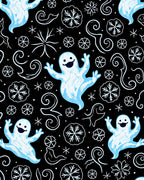 Spooky Blue Ghosts Snowflakes Whimsical Swirls Rug