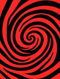 Vivid Red Black Swirl Spiral Rug