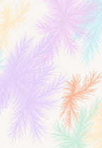 Pastel Fern Frond Cluster Art Rug
