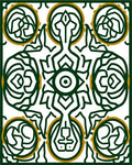 Emerald Gold Intricate Circular Mandala Rug