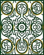 Emerald Gold Intricate Circular Mandala Rug