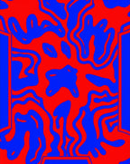 Bold Red Blue Flow Rug