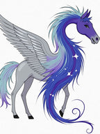Magical Gray Pegasus Galaxy Mane Rug