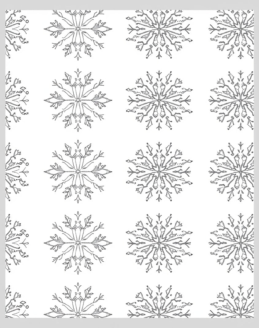 Winter Snowflake Grayscale Repeat Rug