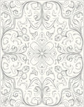 Ornamental Outline Floral Swirl Rug