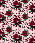 Deep Red Rose Swirl Garden Rug