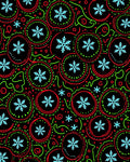 Festive Red Green Snowflake Circles Rug