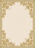 Golden Floral Bordered Linen Rug