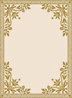 Golden Floral Bordered Linen Rug