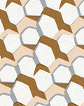 Abstract Hexagonal Stone Terracotta Mosaic Rug