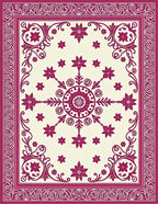 Berry Bloom Radial Frame Rug