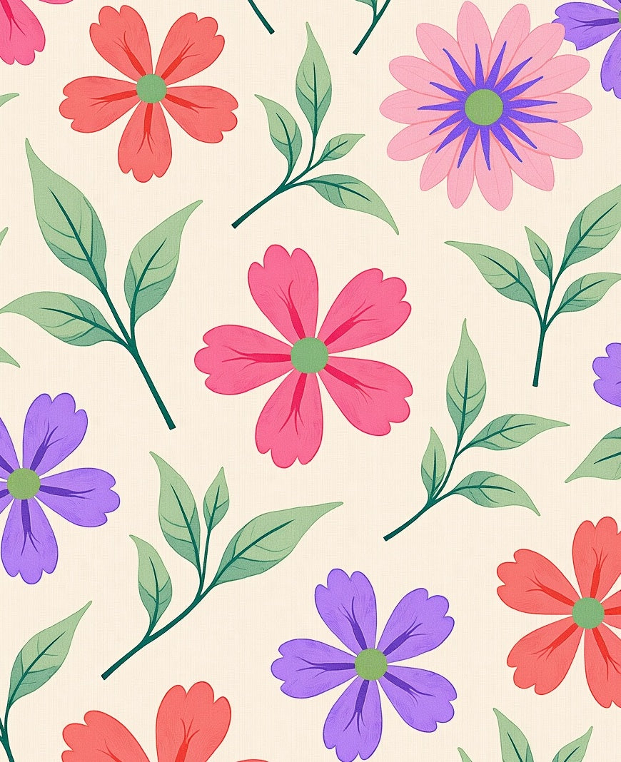 Cheery Rainbow Floral Garden Art Rug