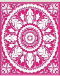 Vibrant Fuchsia Floral Mandala Rug